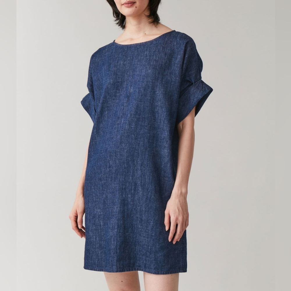 COS Blue Midi Dress With Pockets